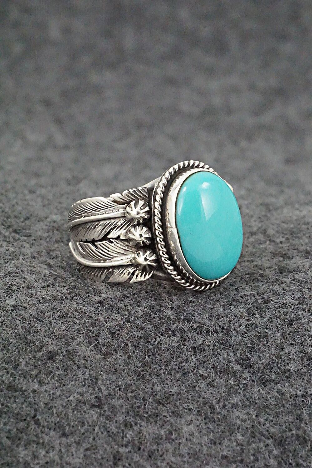 Turquoise & Sterling Silver Ring - Bobby Platero - Size 7.75