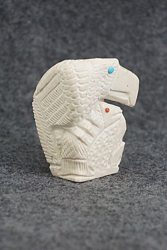 Eagle and Fish Zuni Fetish Carving - Carlton Kaamasee