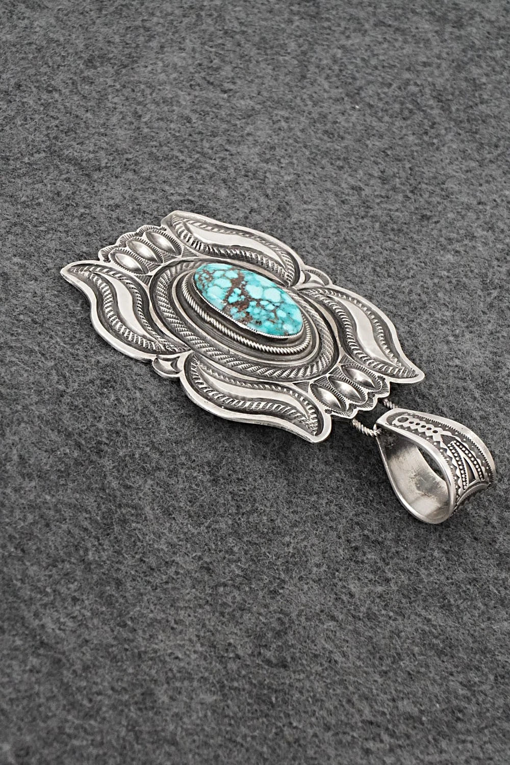 Turquoise & Sterling Silver Pendant - Calvin Martinez