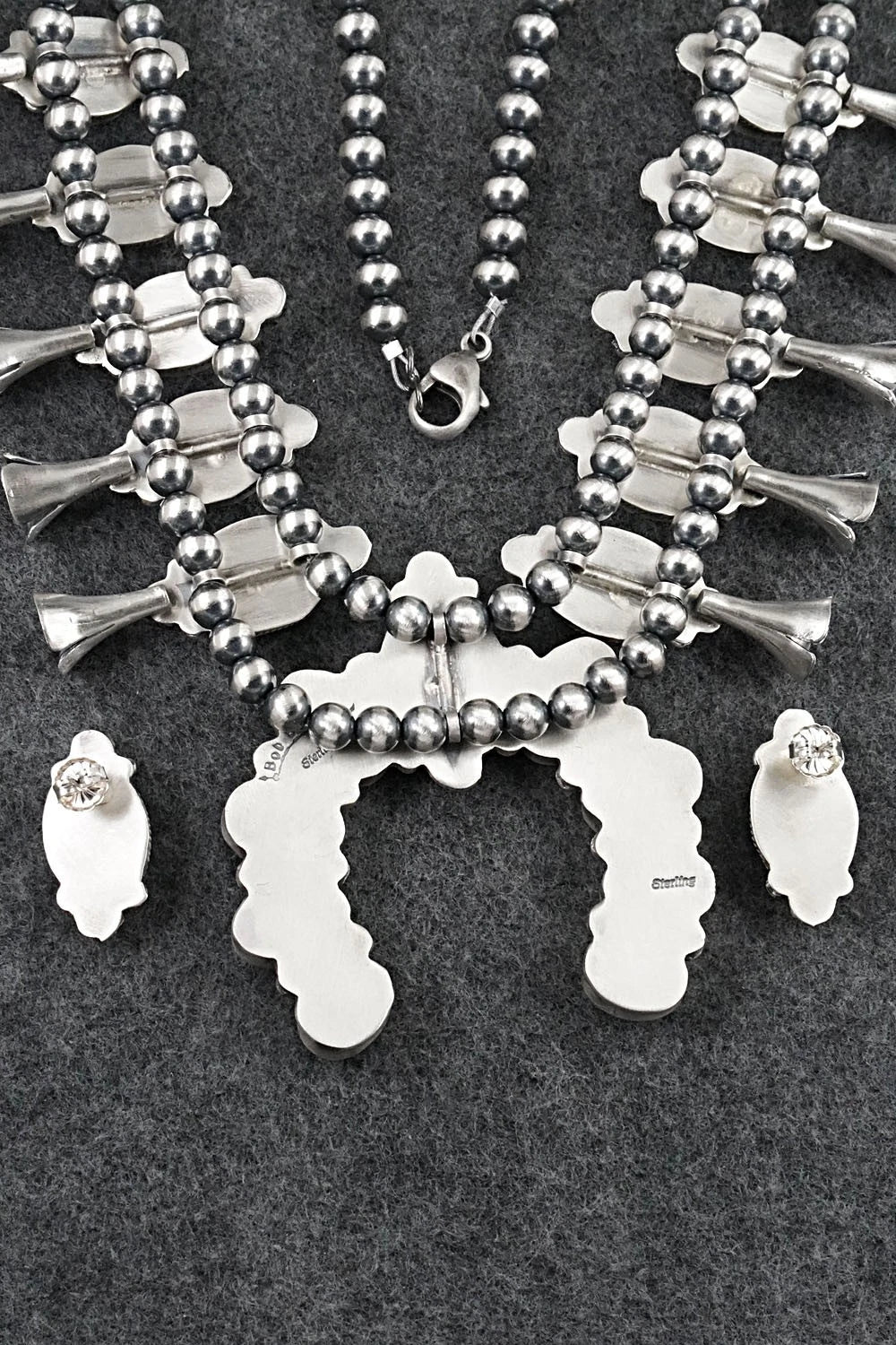 Turquoise & Sterling Silver Squash Blossom Set - Bob Becenti