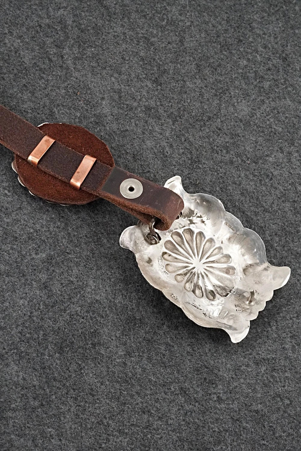 Turquoise, Sterling Silver & Leather Concho Belt - Marilyn Ramone