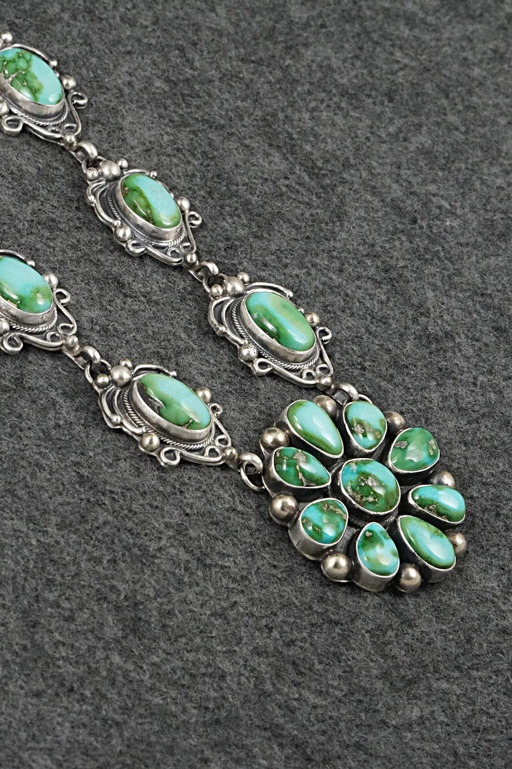 Turquoise & Sterling Silver Necklace and Earrings Set - Kathleen Livingston