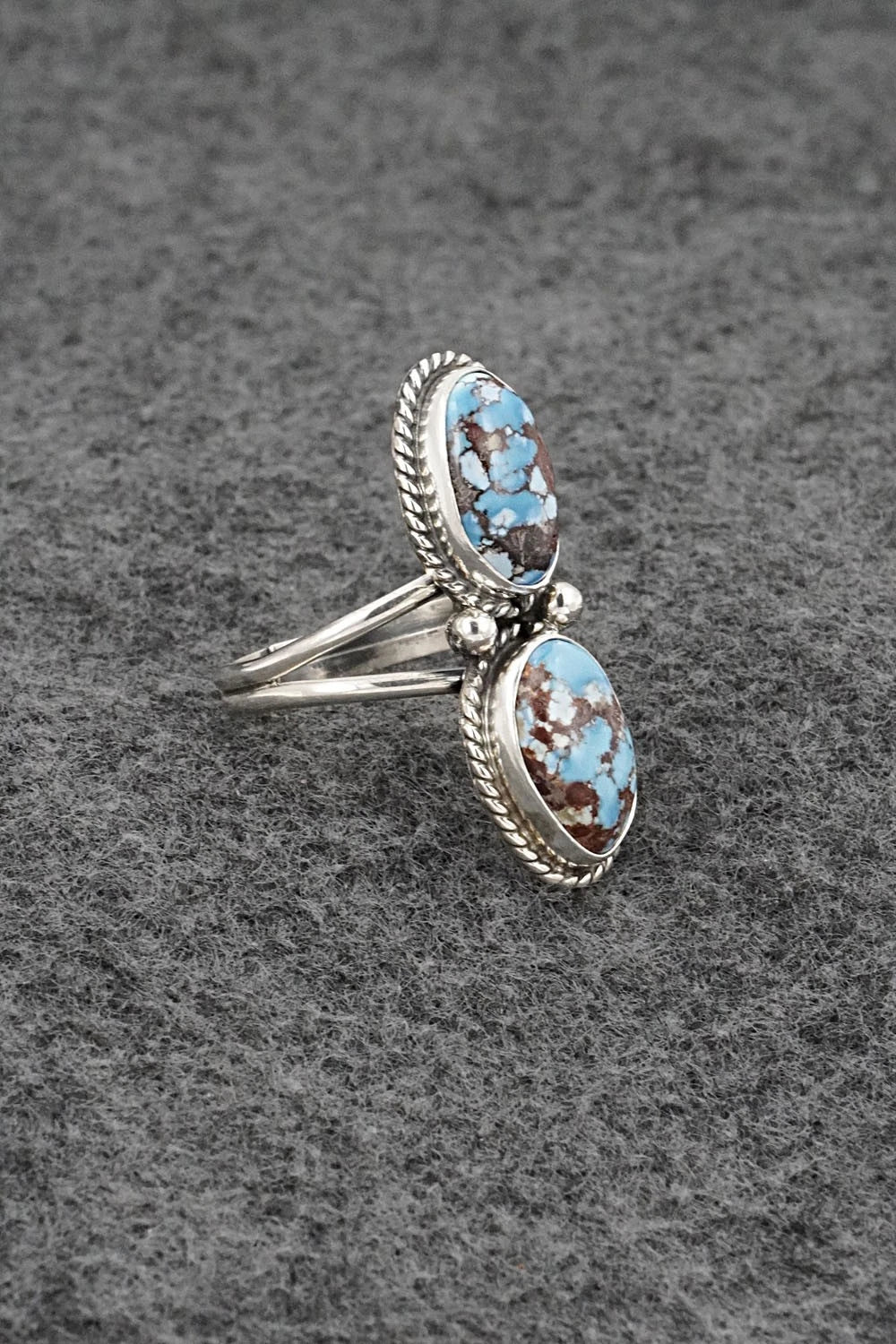 Turquoise & Sterling Silver Ring - Eugene Gruber - Size 9