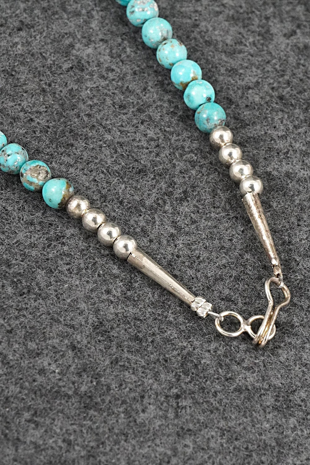 Turquoise & Sterling Silver Necklace 18" - Doreen Jake