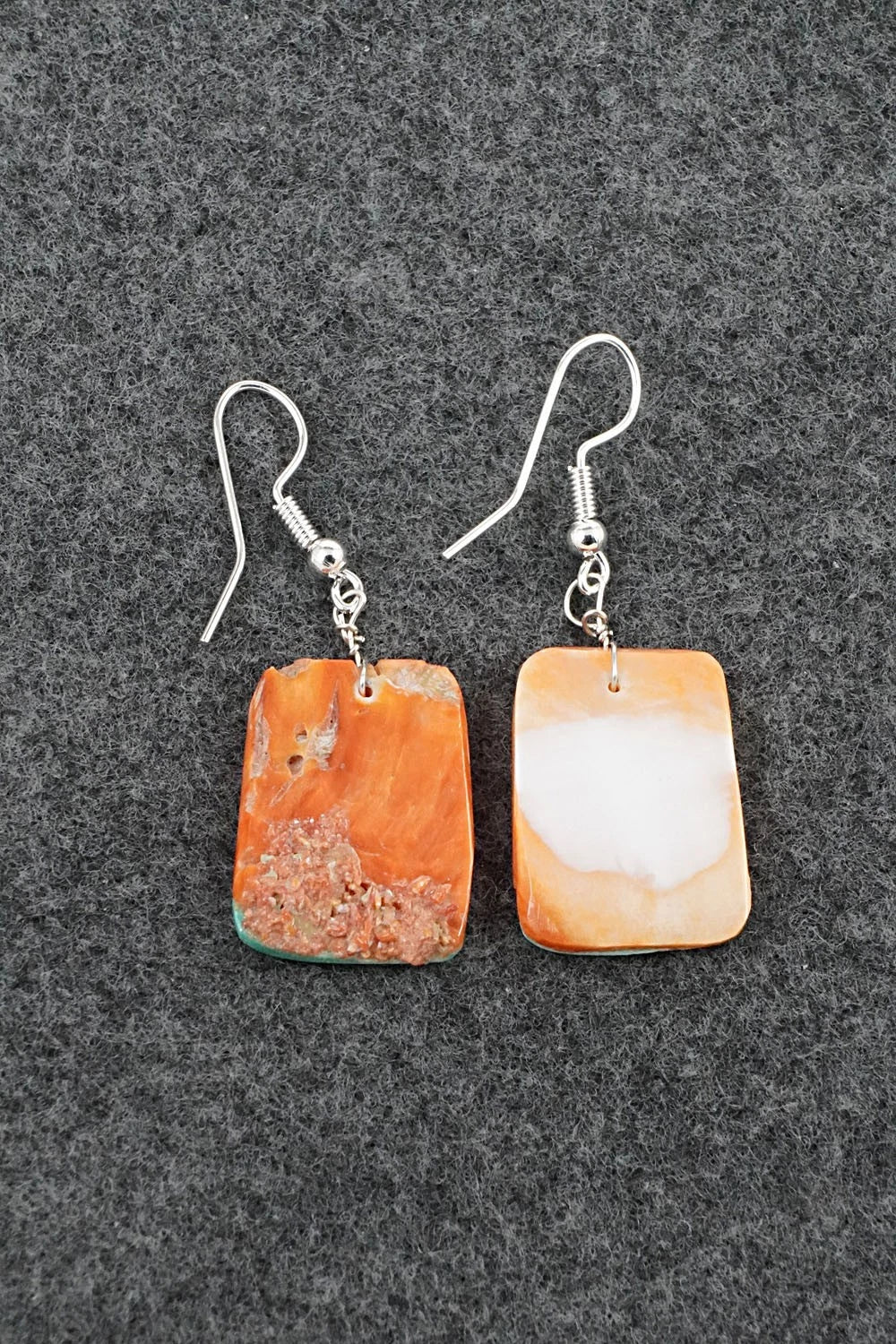 Spiny Oyster, Turquoise & Sterling Silver Earrings - Louise Pete