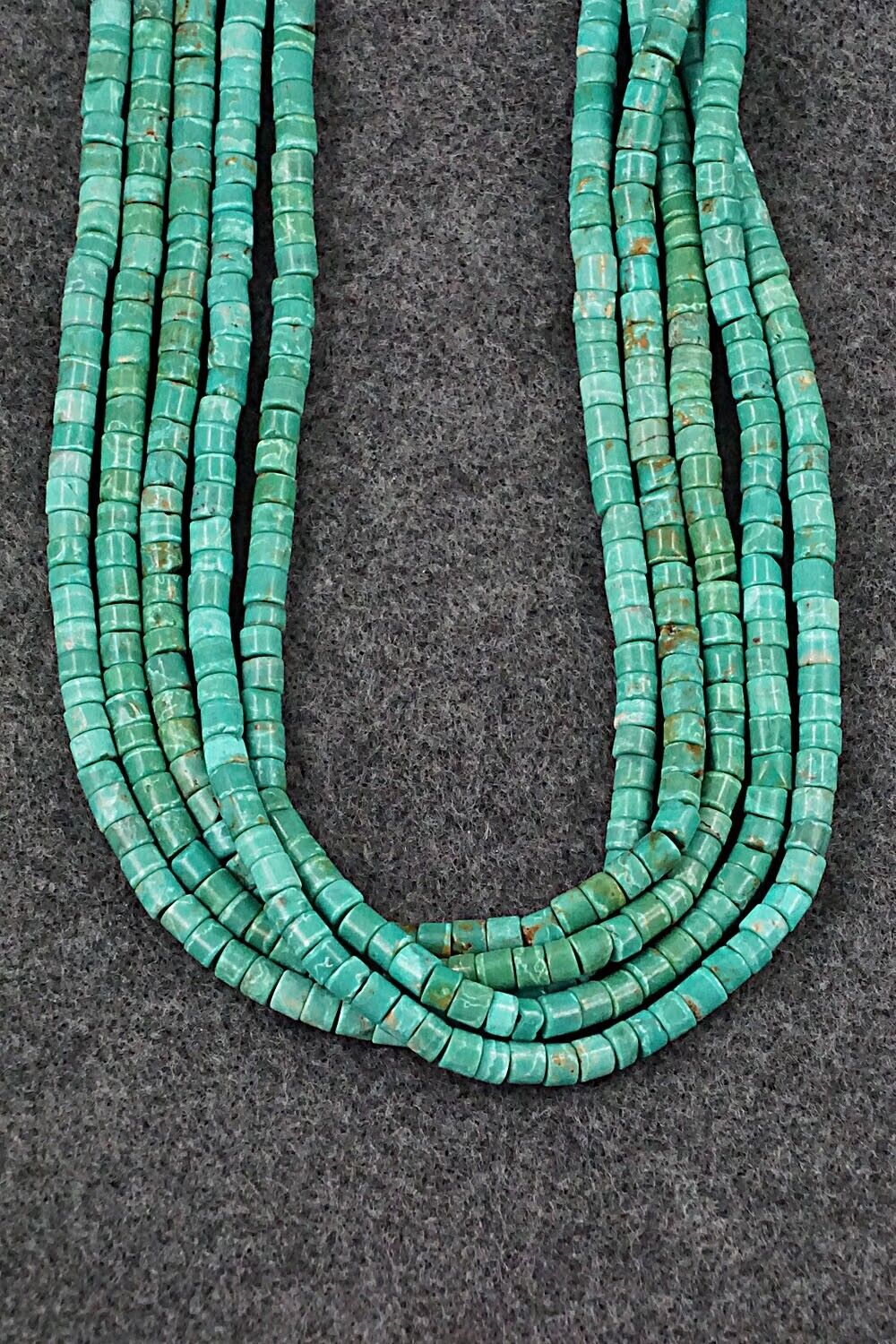 Turquoise, Shell & Sterling Silver Necklace - Joe Garcia