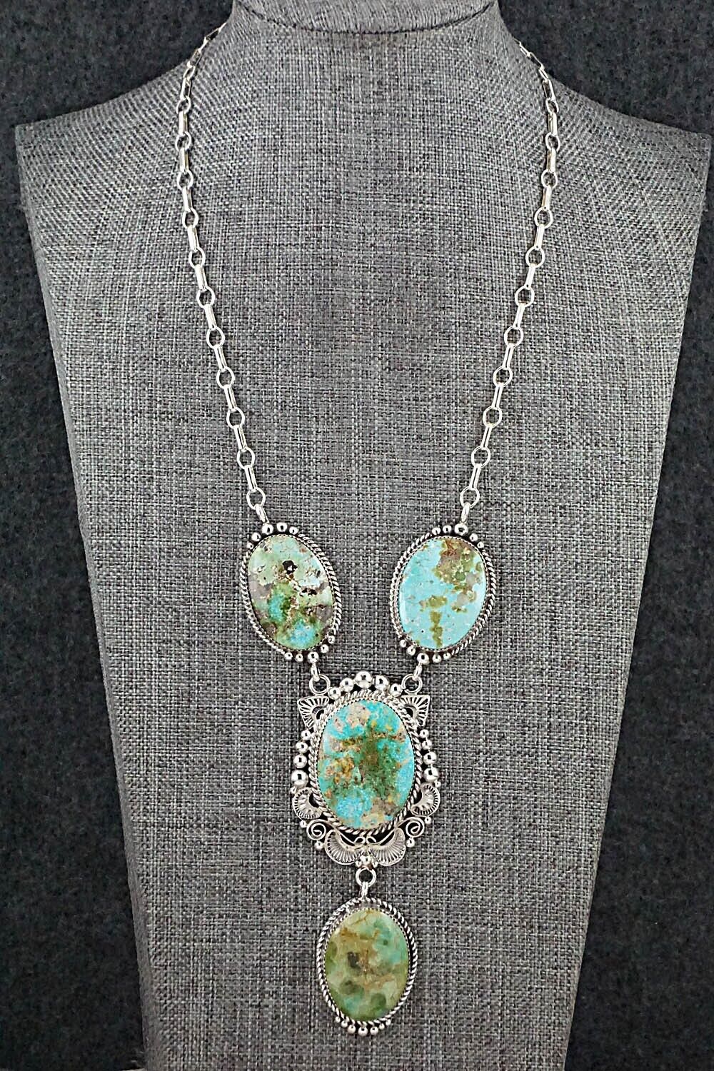 Turquoise and Sterling Silver Necklace - Anthony Brown