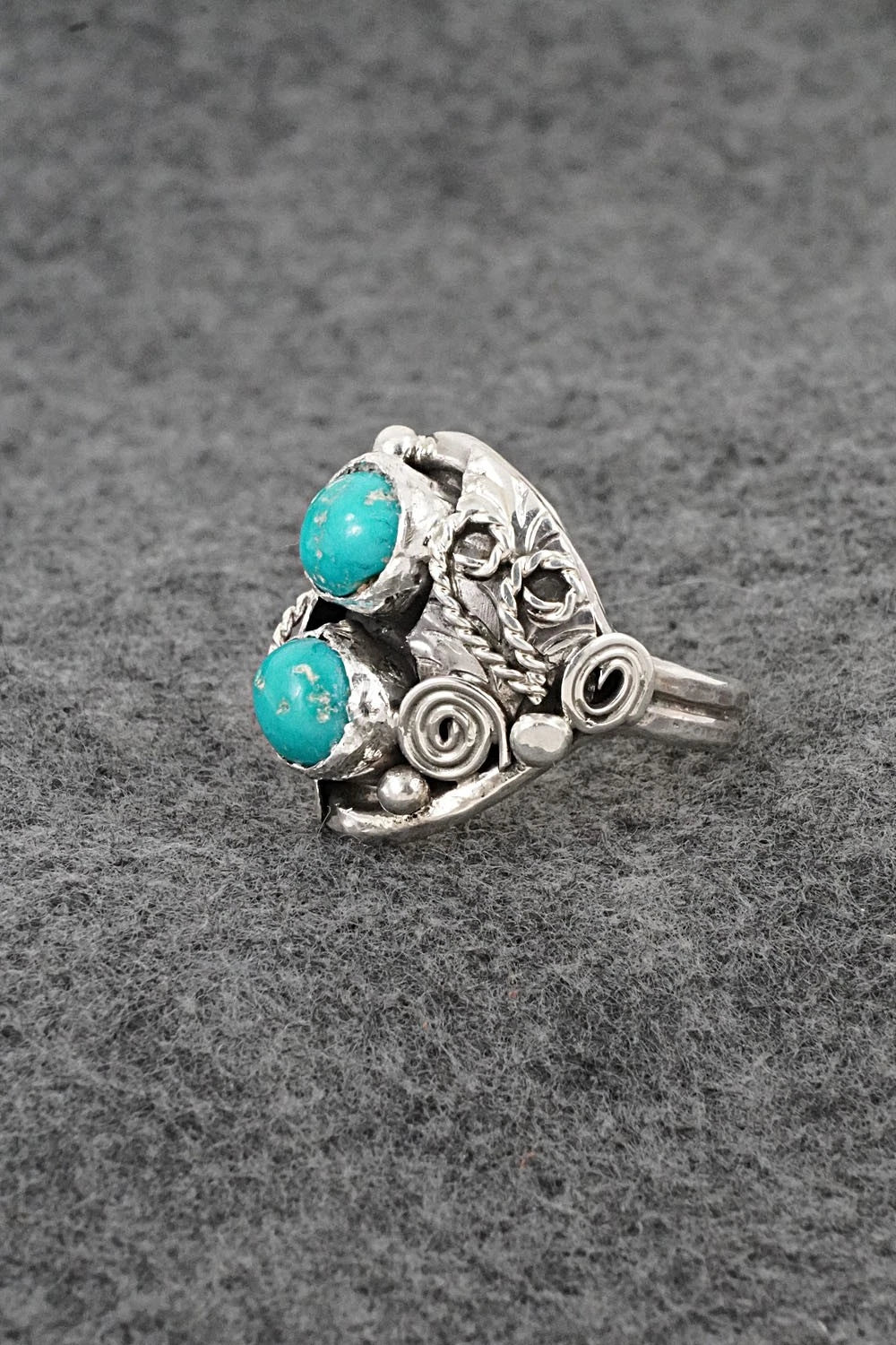 Turquoise & Sterling Silver Ring - Lauren Brown - Size 11.5
