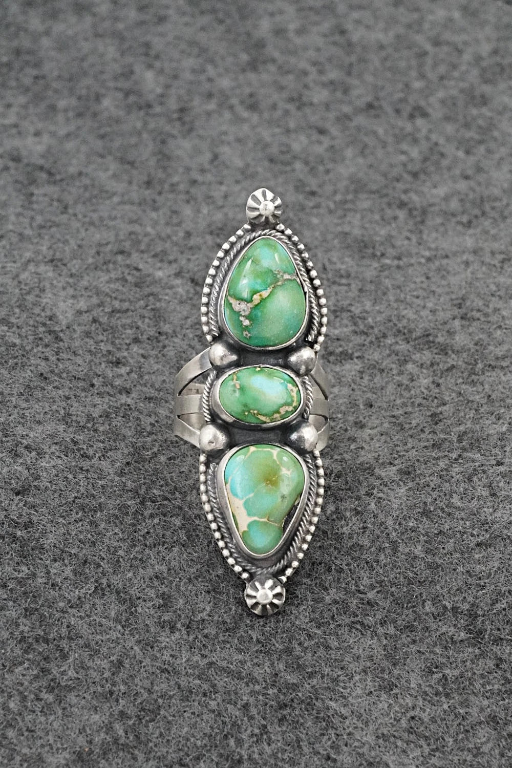 Turquoise & Sterling Silver Ring - Bobby Johnson - Size 9