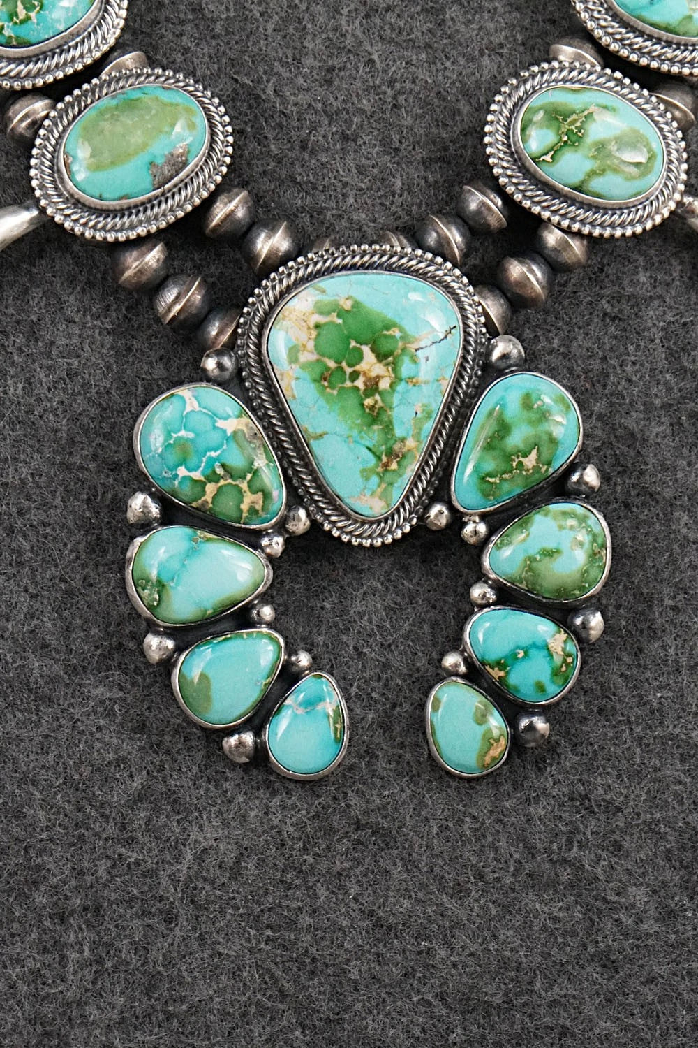 Turquoise & Sterling Silver Squash Blossom Set - Darrin Livingston