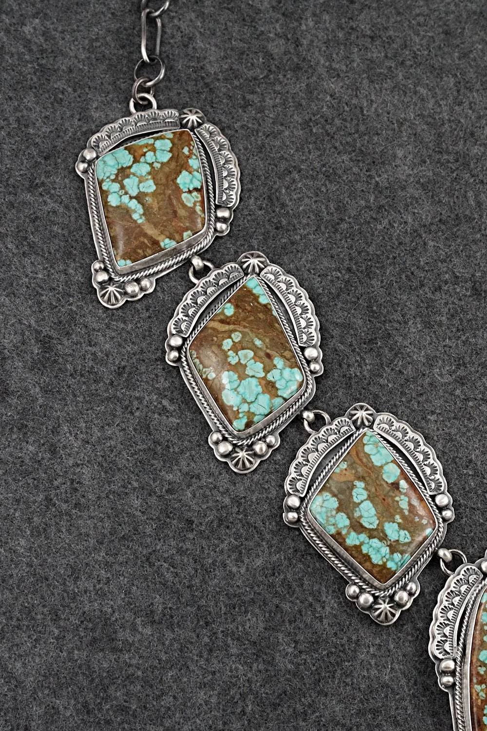 Turquoise & Sterling Silver Necklace and Earrings Set - Randy Boyd