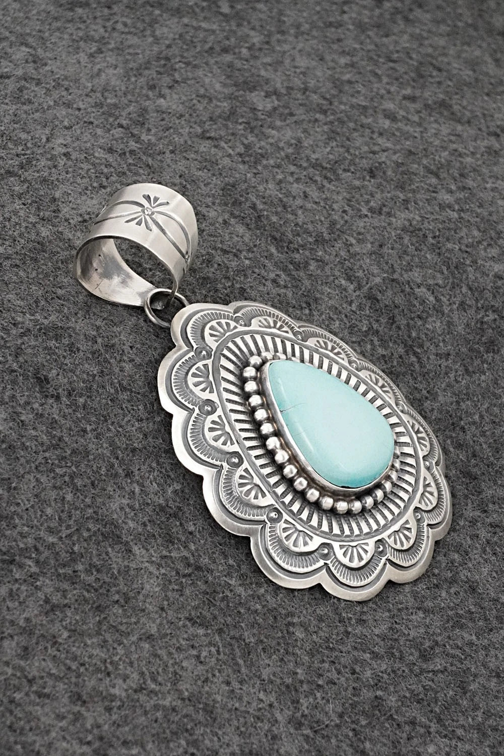 Turquoise & Sterling Silver Pendant - Arnold Blackgoat