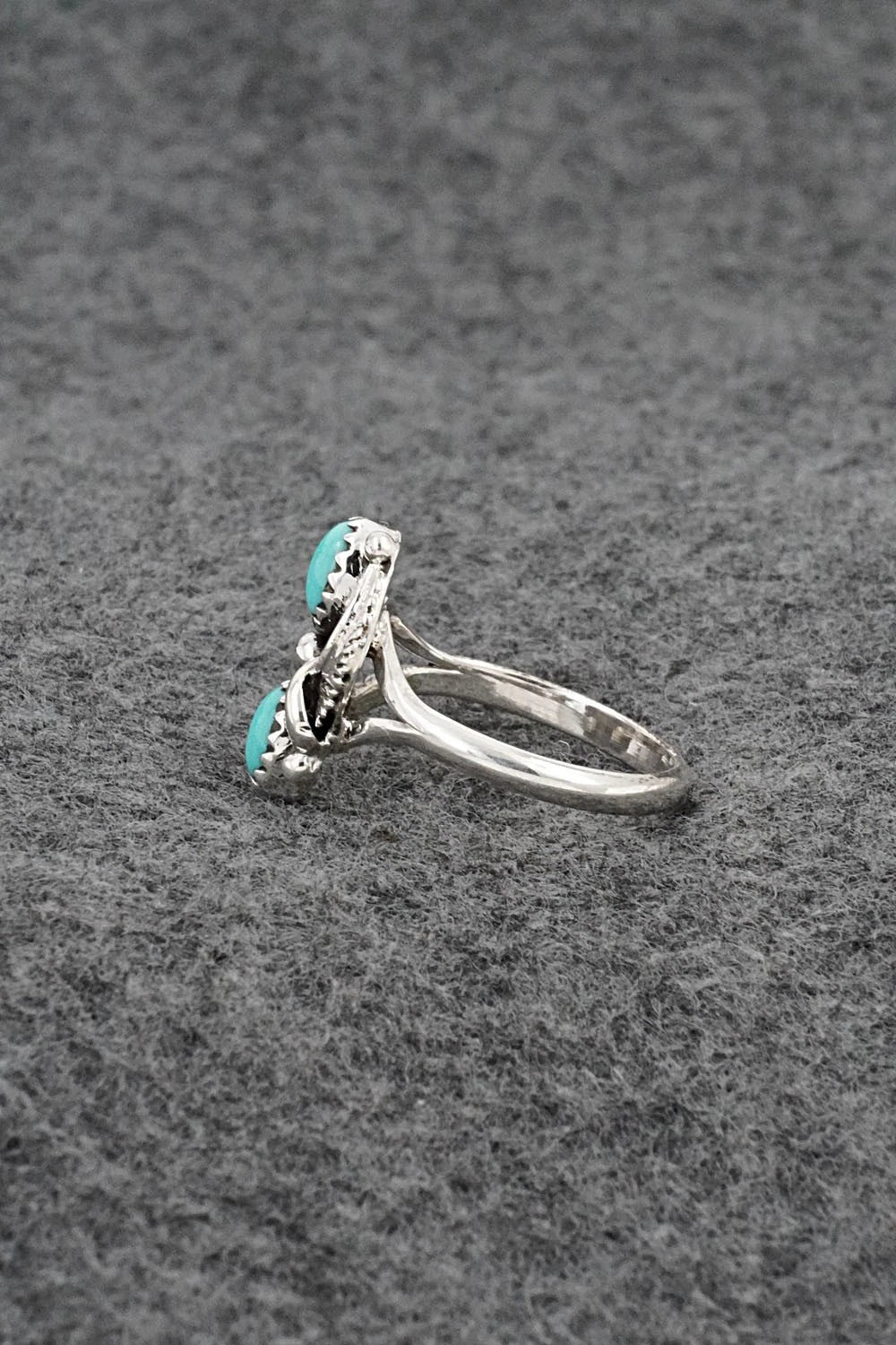 Turquoise and Sterling Silver Ring - Judy Largo - Size 7.5