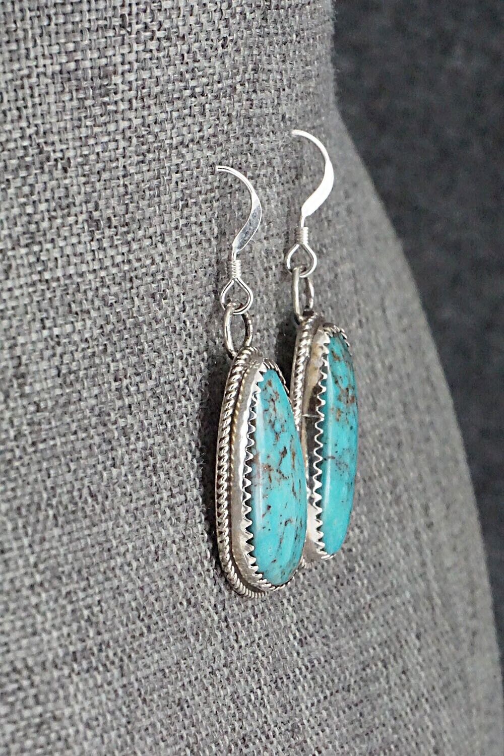 Turquoise & Sterling Silver Earrings - Ernest Hawthorne