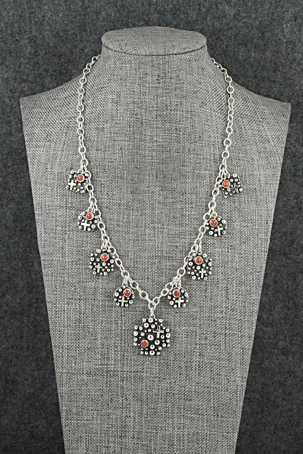 Coral & Sterling Silver Necklace - Akee Douglas