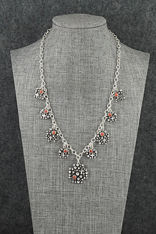 Coral & Sterling Silver Necklace - Akee Douglas