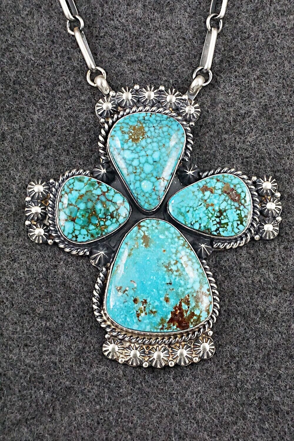 Turquoise & Sterling Silver Necklace - Raymond Delgarito