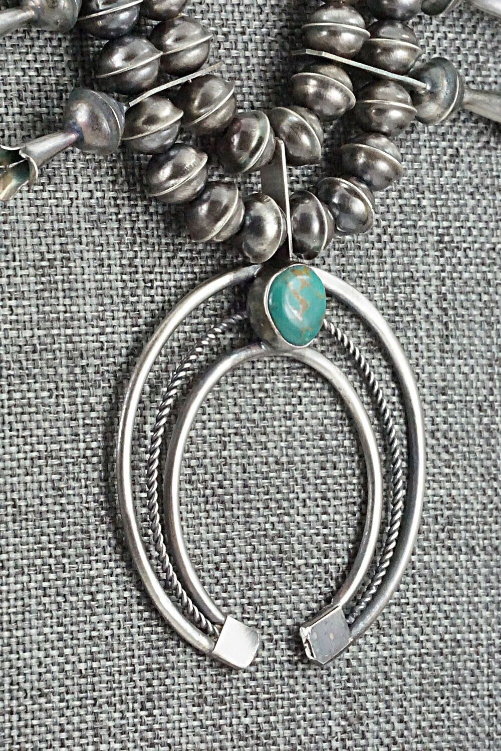 Turquoise & Sterling Silver Squash Blossom Set - Phil Garcia