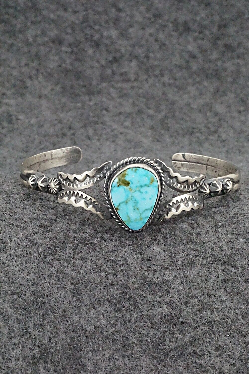 Turquoise & Sterling Silver Bracelet - Gilbert Tom