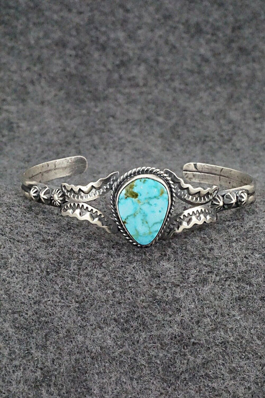Turquoise & Sterling Silver Bracelet - Gilbert Tom