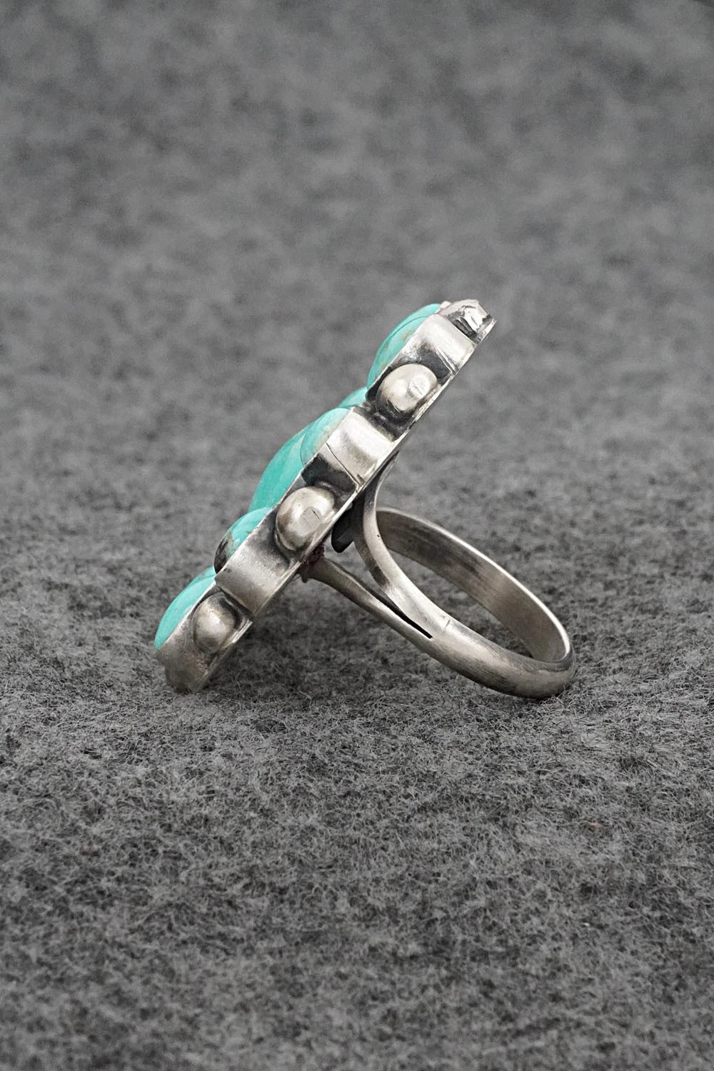 Turquoise & Sterling Silver Ring - Kathleen Livingston - Size Adjustable