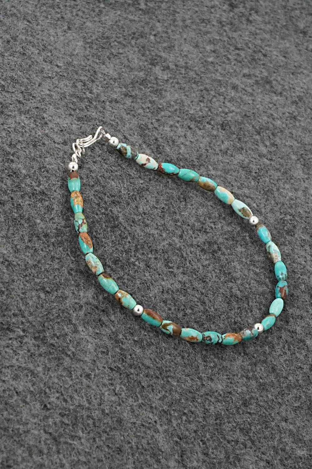 Turquoise & Sterling Silver Bracelet - Doreen Jake