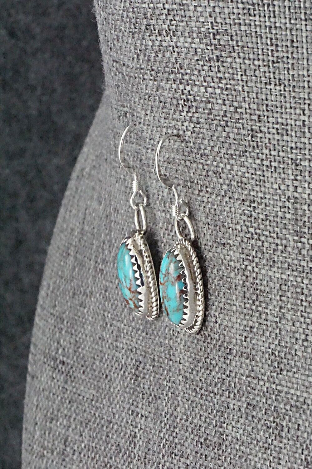 Turquoise & Sterling Silver Earrings - Ernest Hawthorne