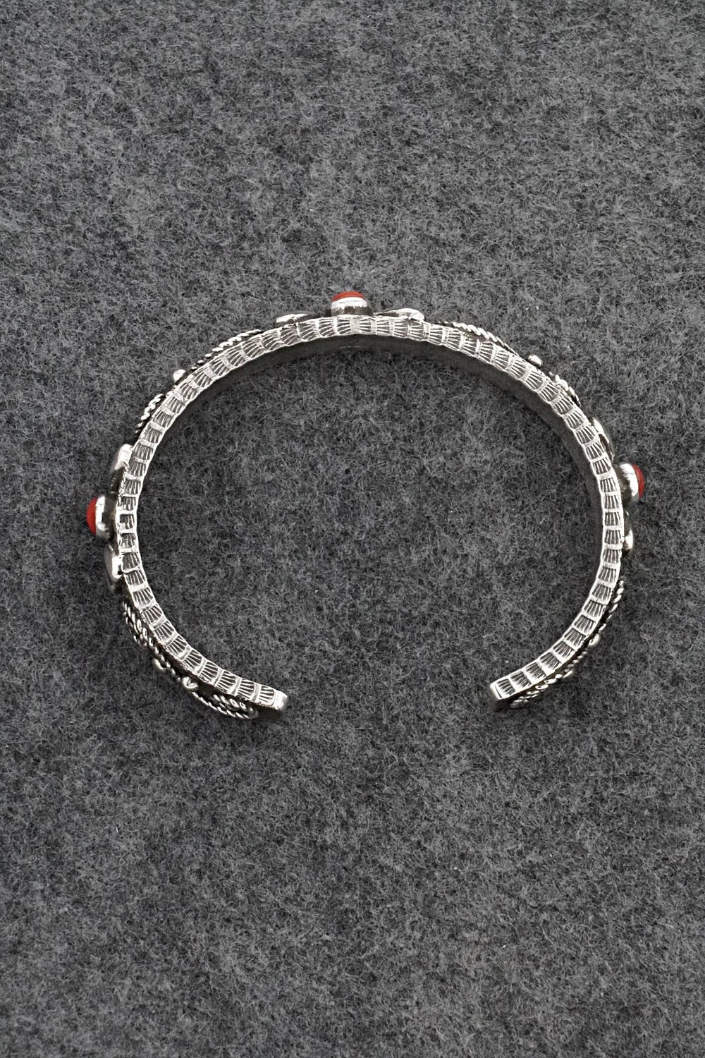 Coral & Sterling Silver Bracelet - Ernest Rangel