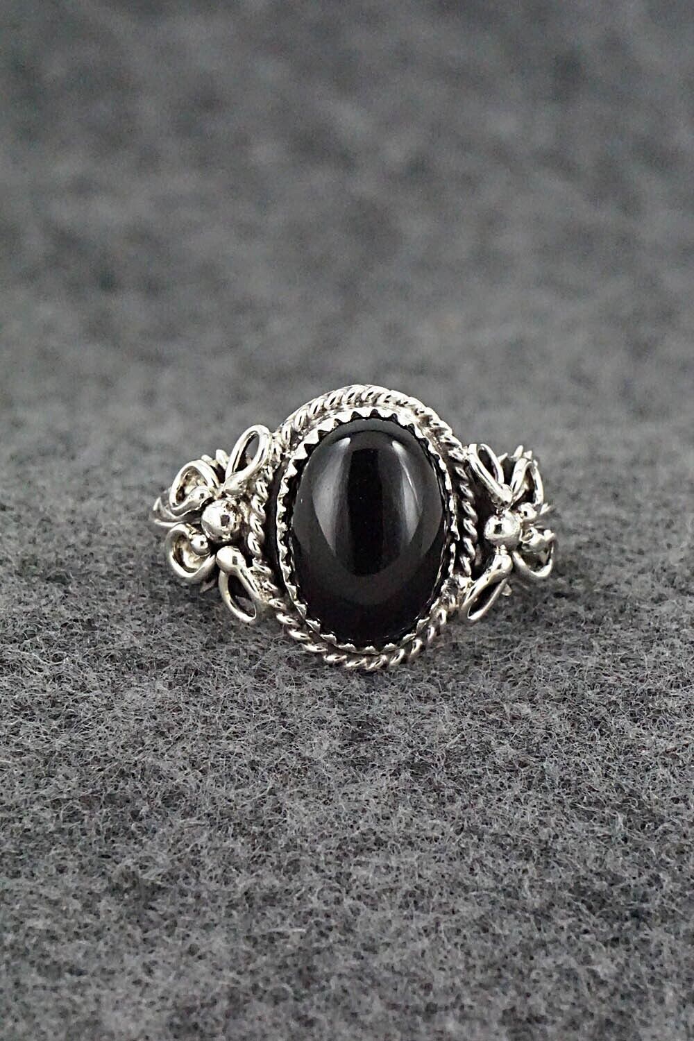 Onyx & Sterling Silver Ring - Jeannette Saunders - Size 10.5