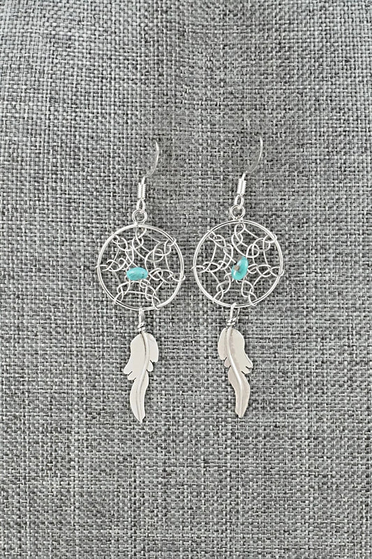 Turquoise & Sterling Silver Earrings - Lorenzo Arviso
