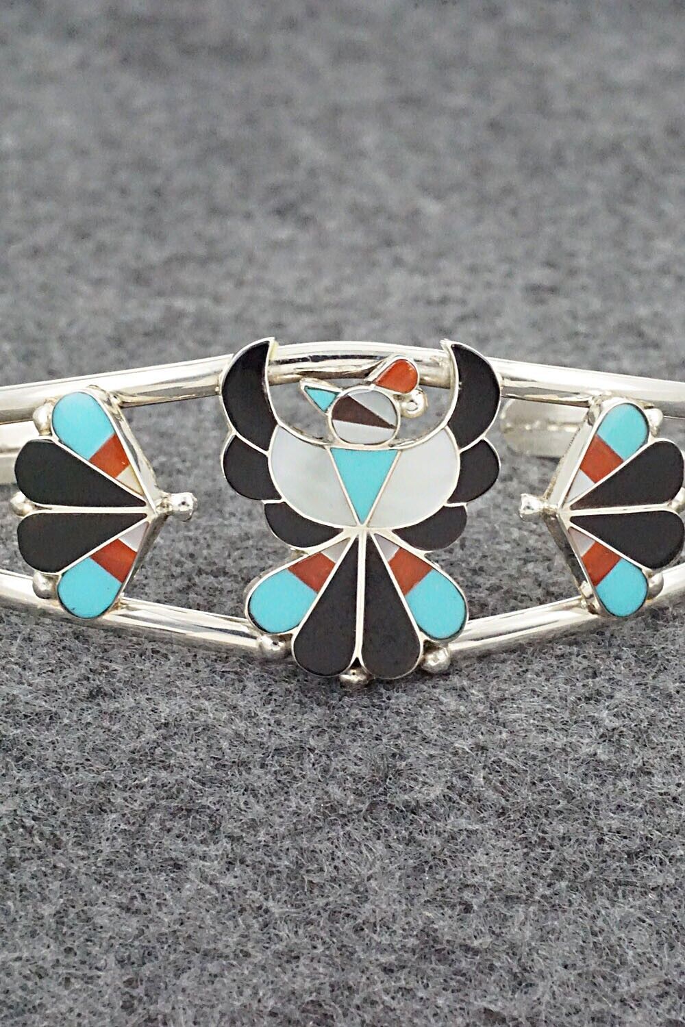Multi-Stone & Sterling Silver Inlay Bracelet - Breon Wallace