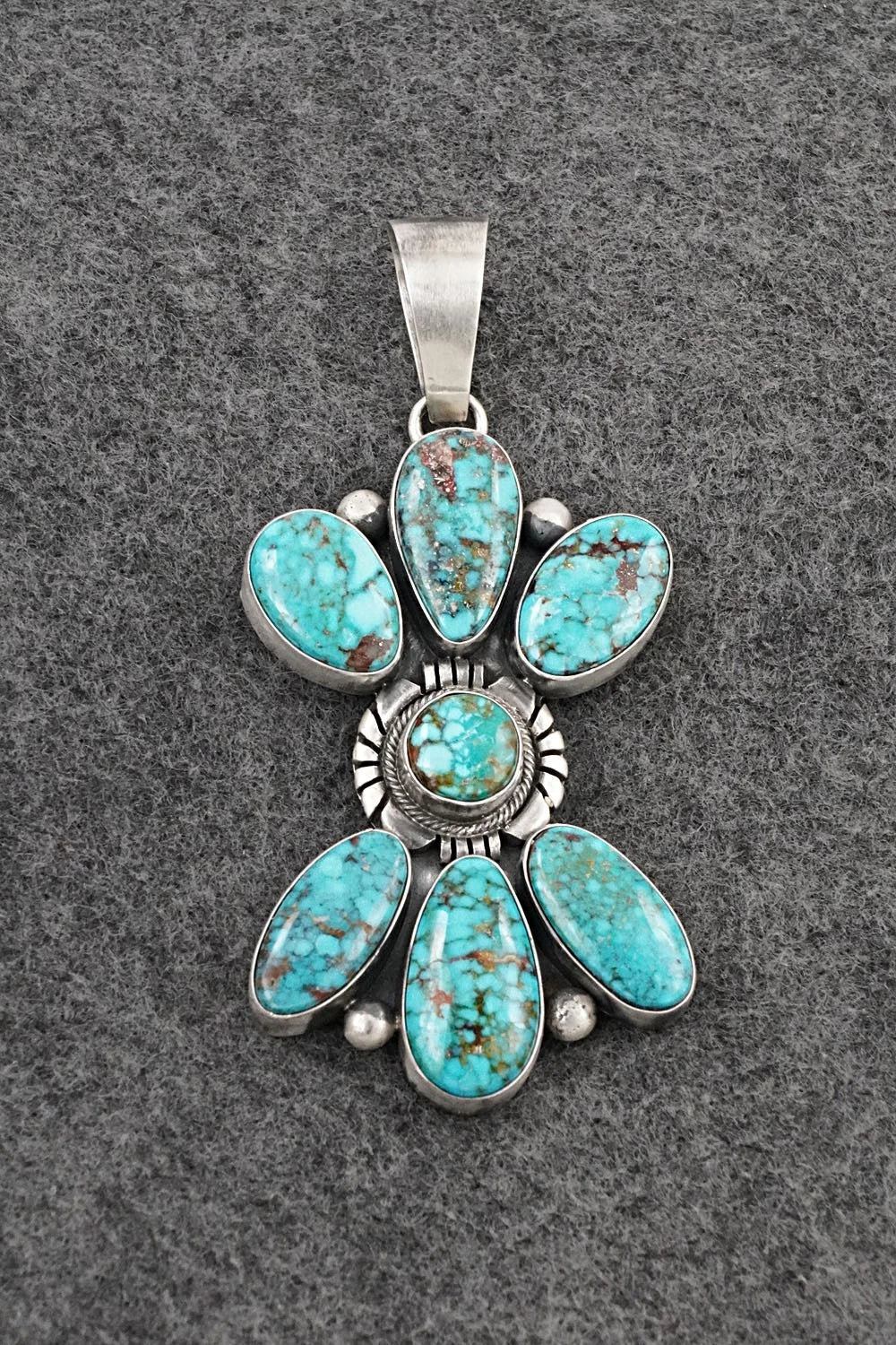 Turquoise & Sterling Silver Pendant - Mark Yazzie