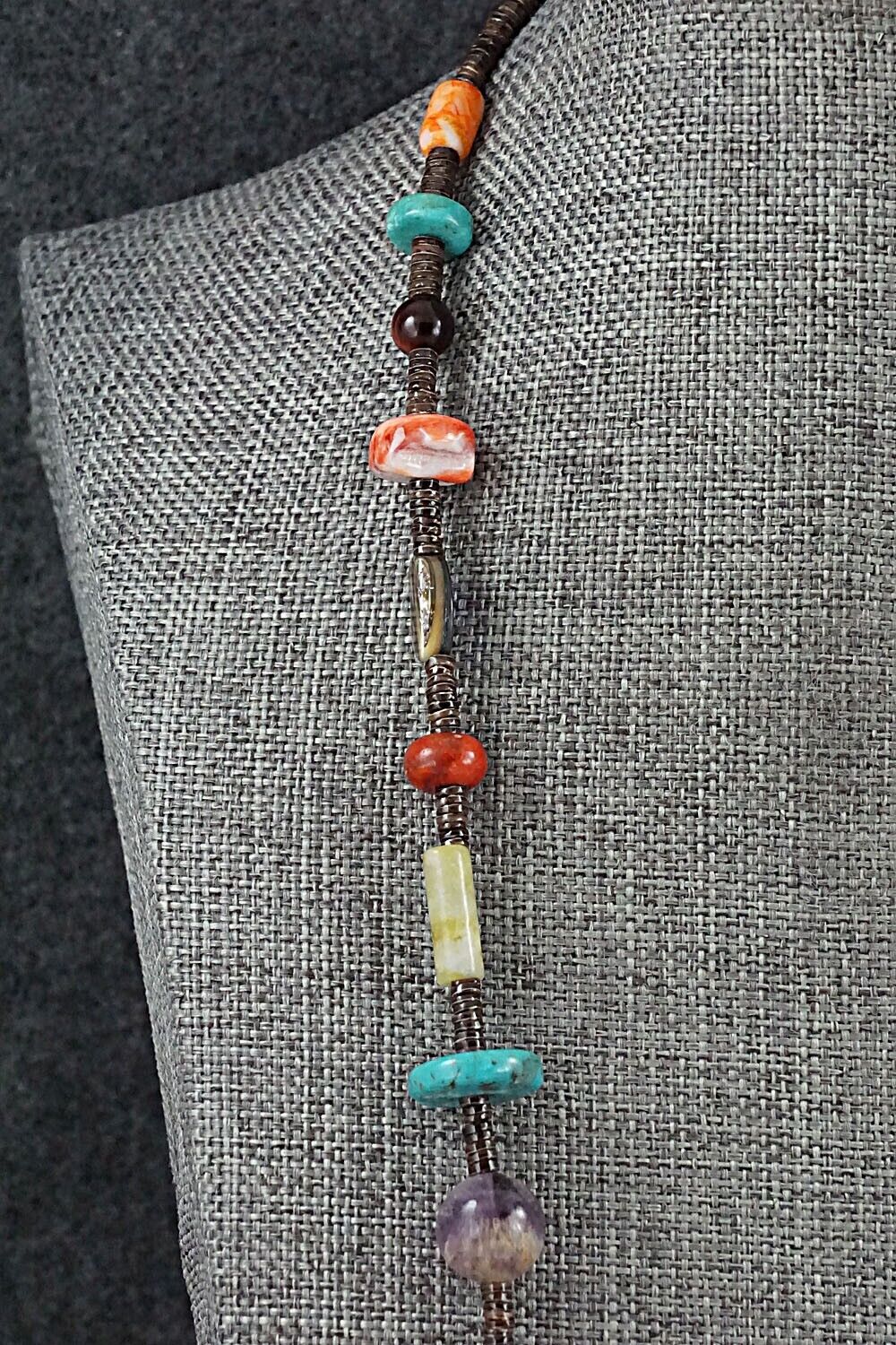 Multi-Stone and Sterling Silver Necklace - Helen Tsosie