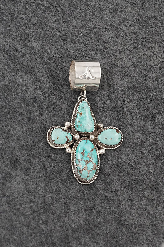 Turquoise & Sterling Silver Pendant - Ernest Hawthorne
