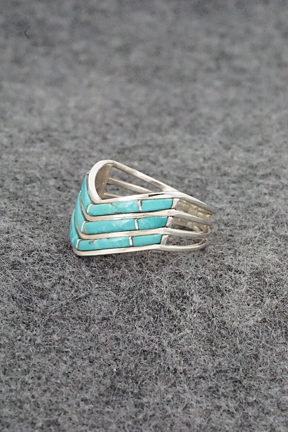 Turquoise & Sterling Silver Ring - Andrew Enrico - Size 8.25