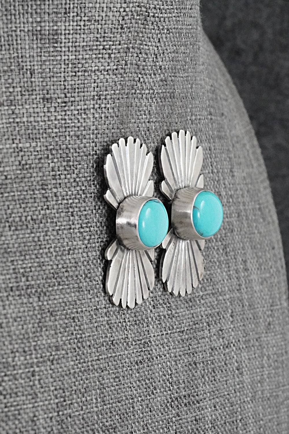 Turquoise & Sterling Silver Earrings - Mark Yazzie
