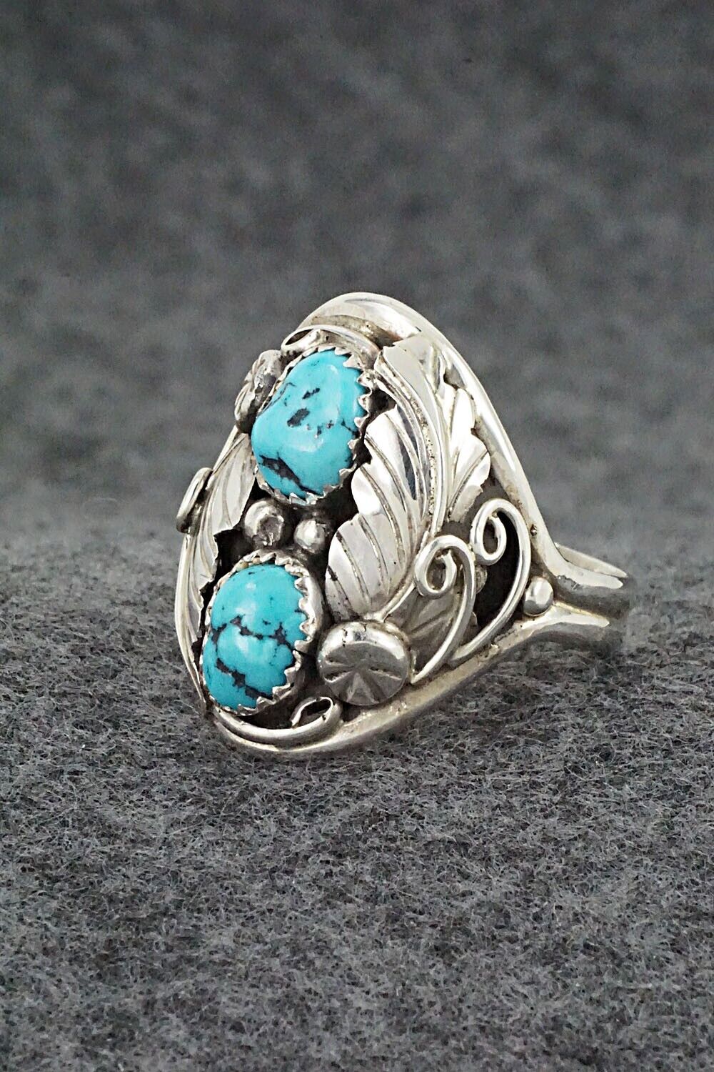 Turquoise & Sterling Silver Ring - Lorena Brown - Size 11.75
