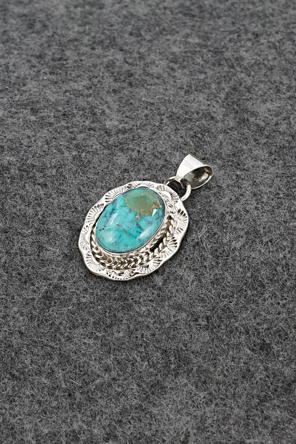 Turquoise and Sterling Silver Pendant - Gene Martinez