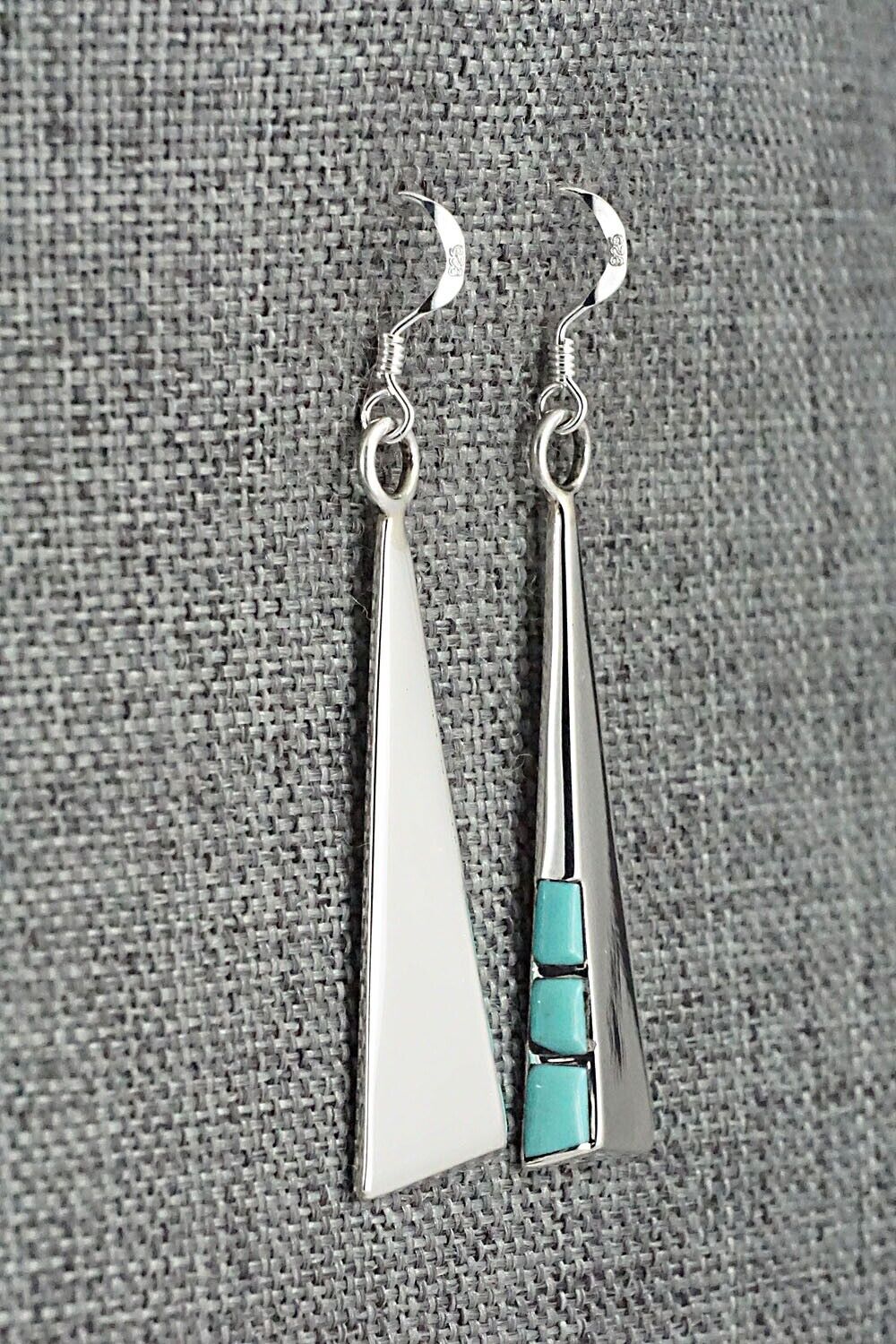 Turquoise & Sterling Silver Earrings - Leonard Jim