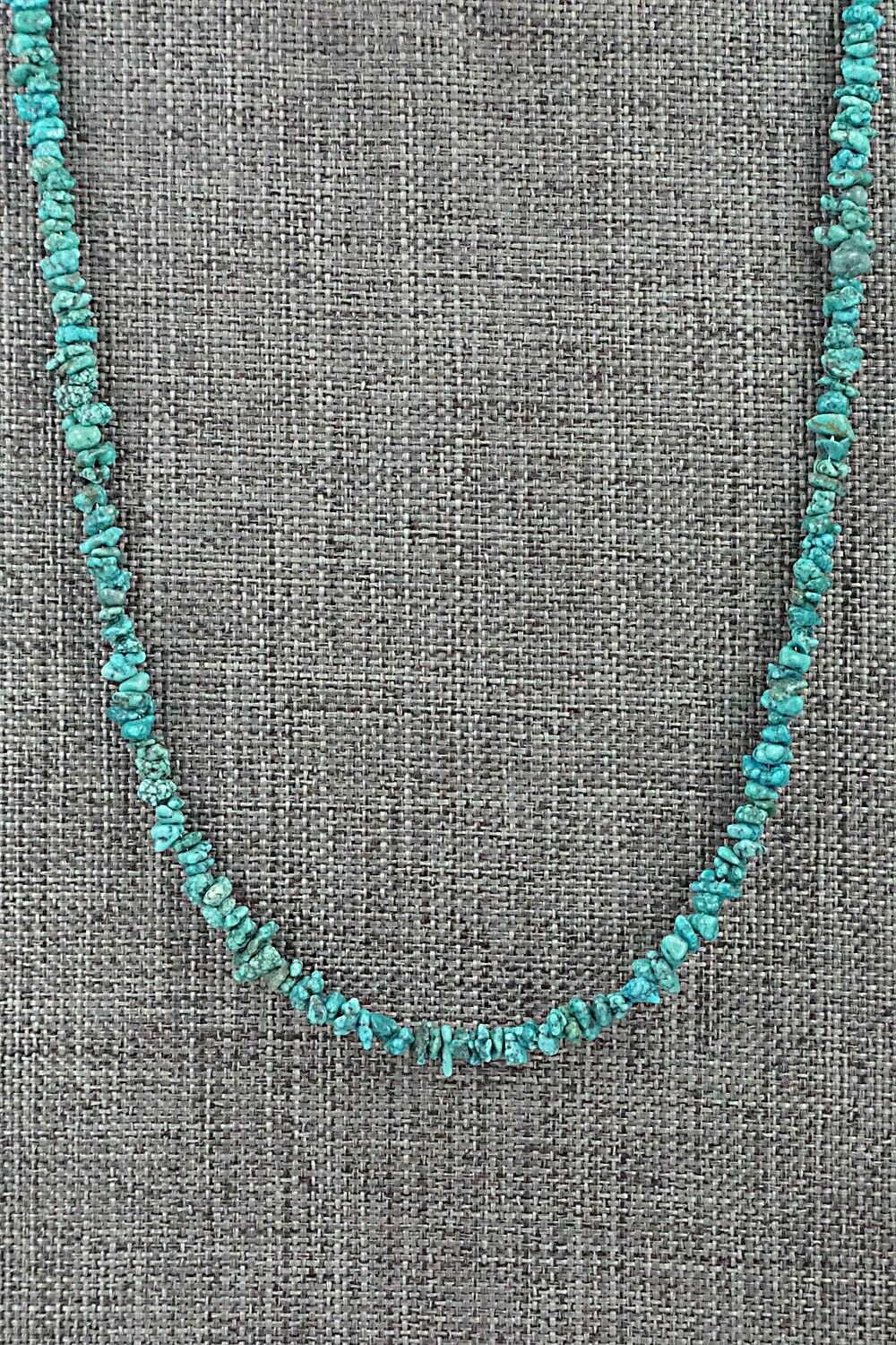 Turquoise & Sterling Silver Necklace 50" - Doreen Jake