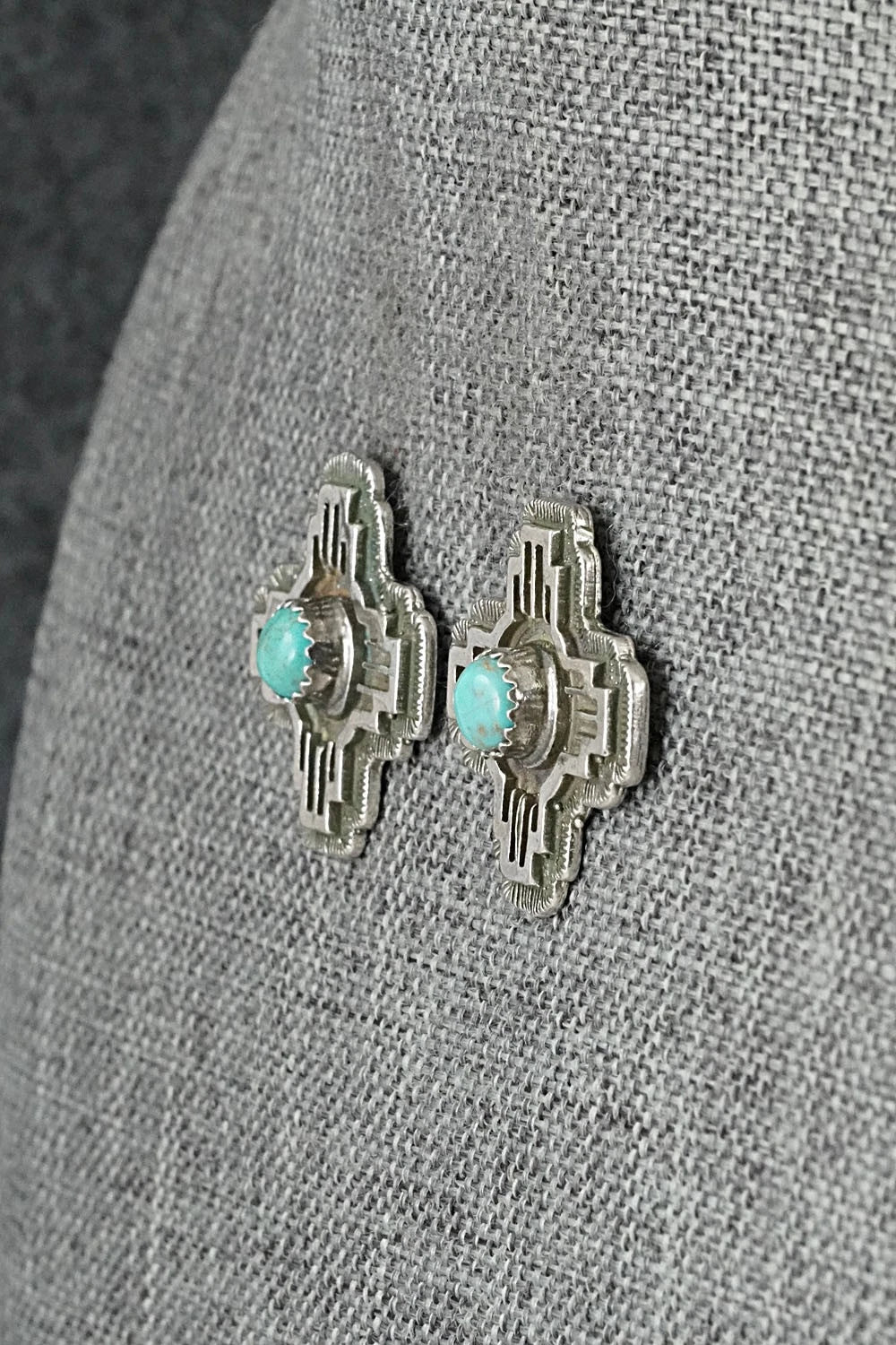 Turquoise & Sterling Silver Earrings - Robinson Martinez