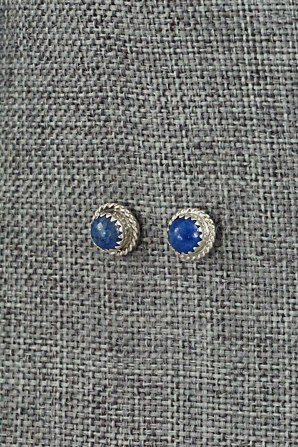 Lapis & Sterling Silver Earrings - Esther White