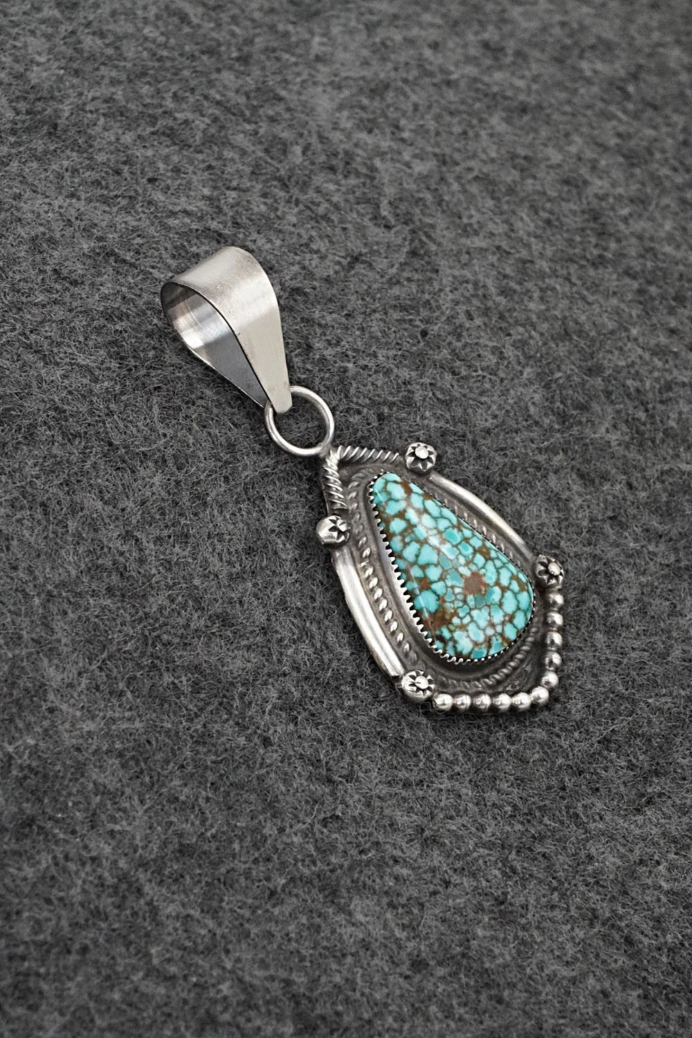 Turquoise & Sterling Silver Pendant - Leslie Nez