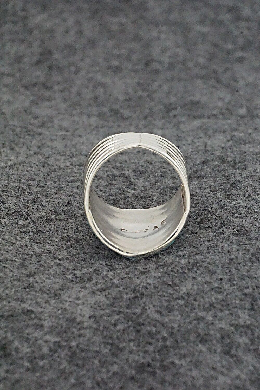 Turquoise & Sterling Silver Ring - Andrew Enrico - Size 8