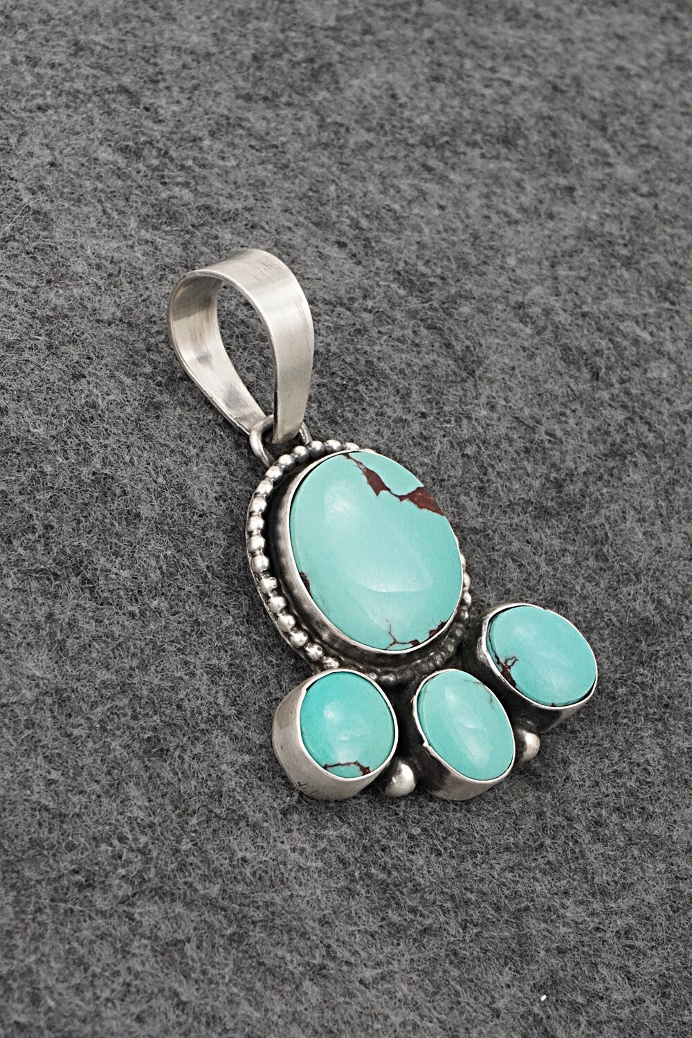 Turquoise & Sterling Silver Pendant and Earrings Set - Bobby Johnson