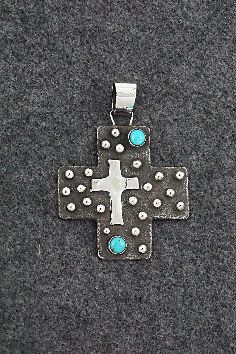 Turquoise & Sterling Silver Pendant - Ernest Rangel