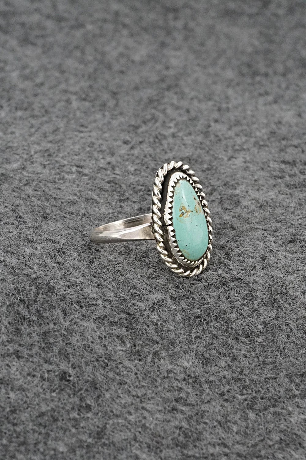 Turquoise & Sterling Silver Ring - Darius Arviso - Size 7.5