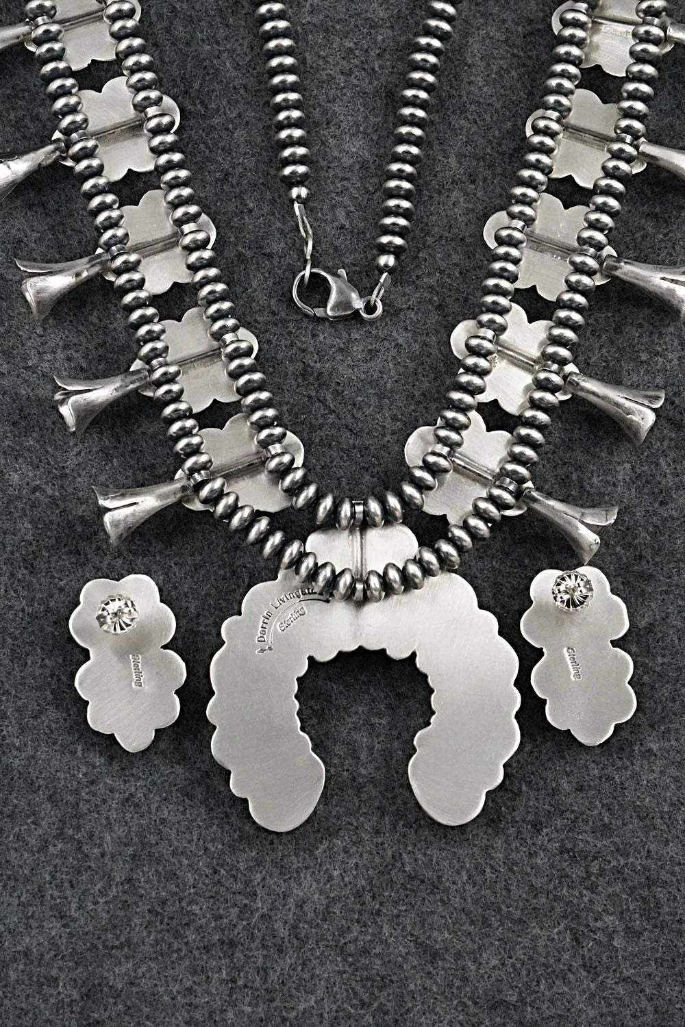 Turquoise & Sterling Silver Squash Blossom Set - Darrin Livingston