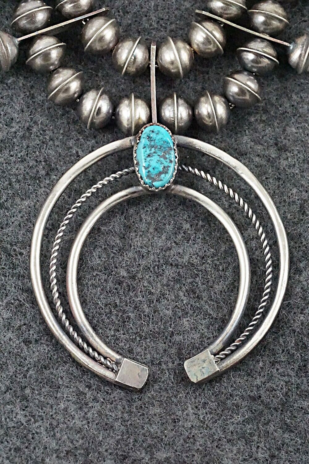 Turquoise & Sterling Silver Squash Blossom Set - Phil Garcia