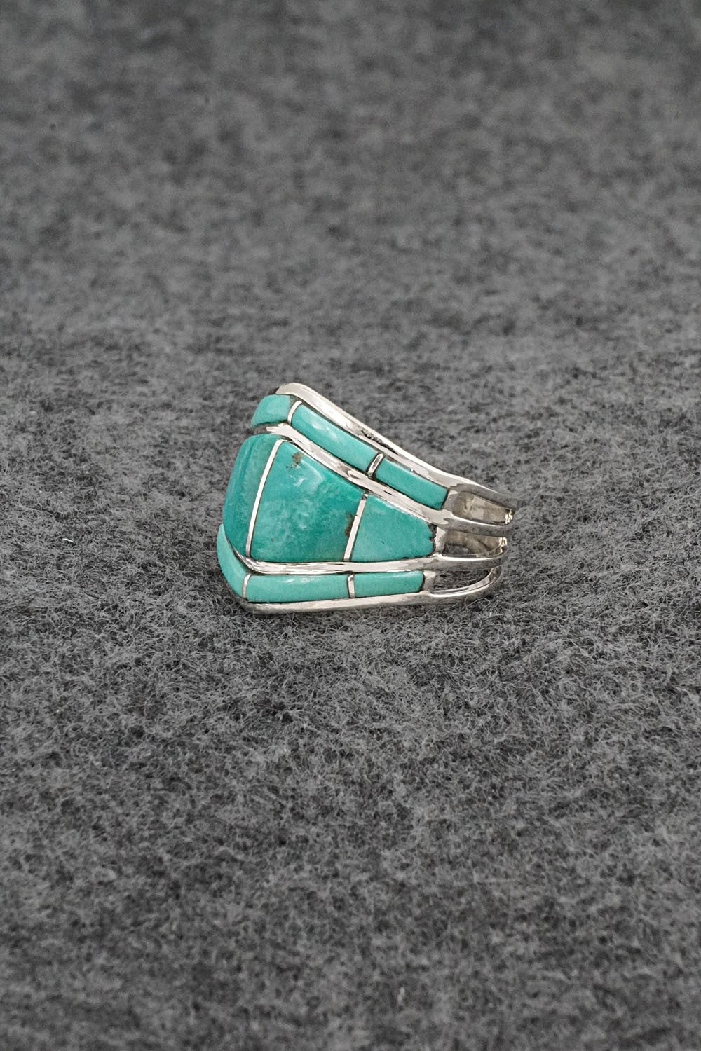 Turquoise & Sterling Silver Ring - Andrew Enrico - Size 7.5